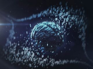 Artificial intelligence brain and binary numbers data