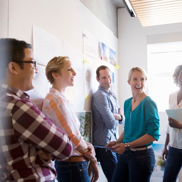 Group of people having meeting in conference room