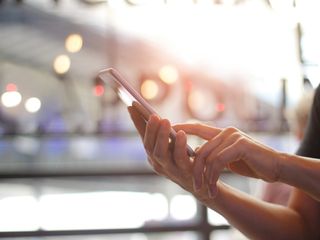 Hands holding a smartphone