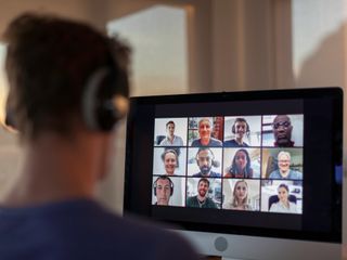 Man having a video call from home during lockdown